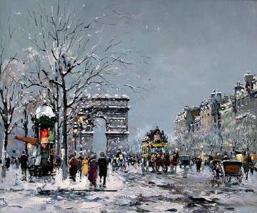 yxj055fD Impressionismus Straßenszene Paris Ölgemälde